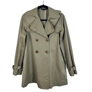Theory‎  Size P | US 0 Khaki Double Breasted Trench Coat Preppy (N621)